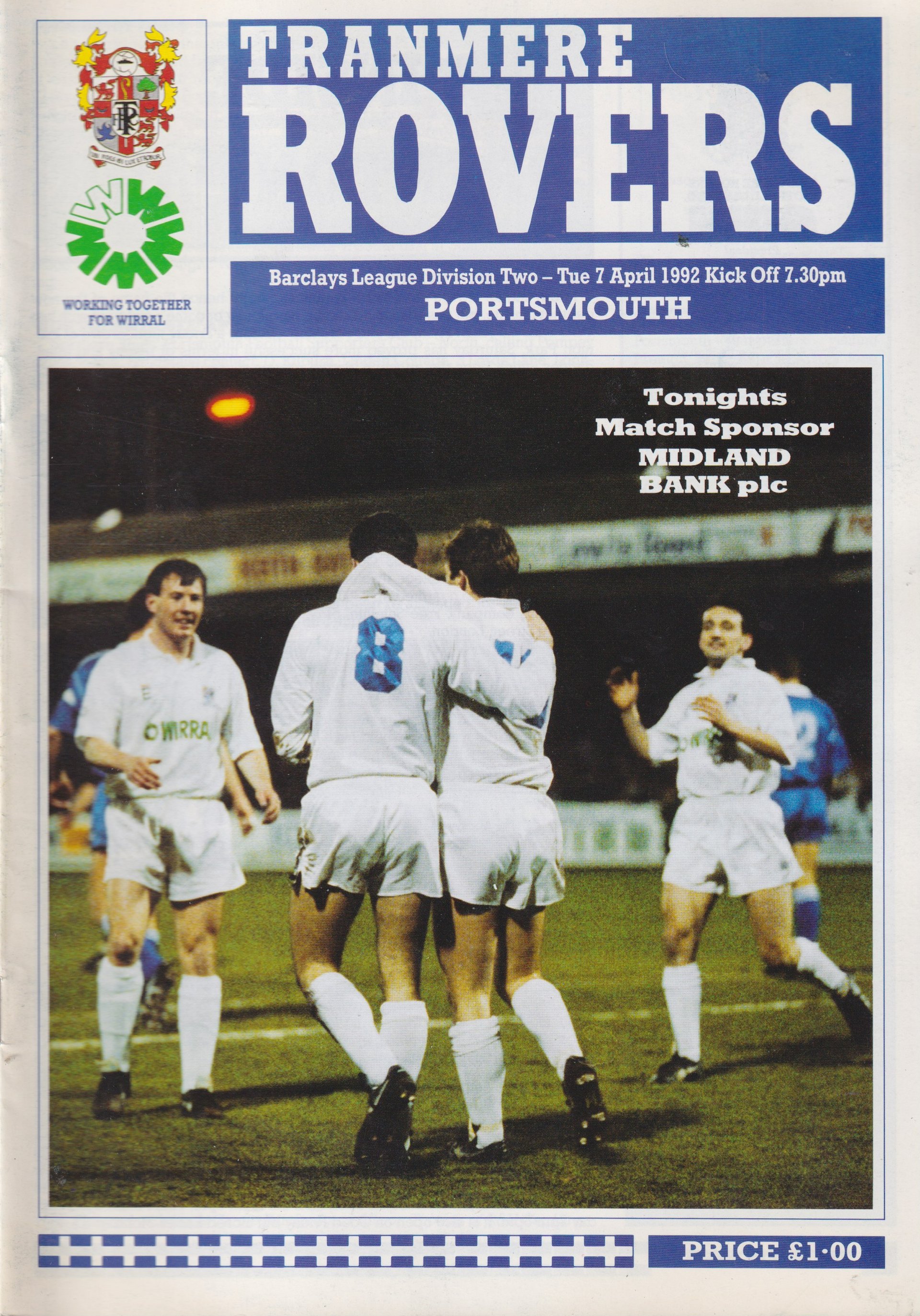 Tranmere Rovers v Portsmouth match programme